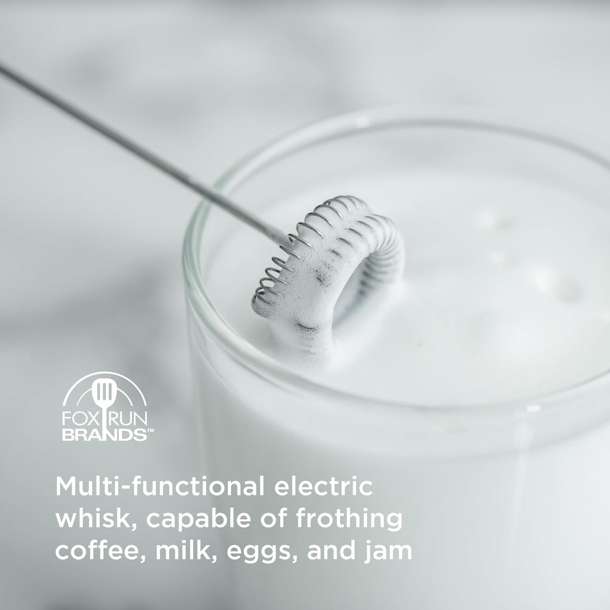Fox Run Rechargeable Milk Frother, White