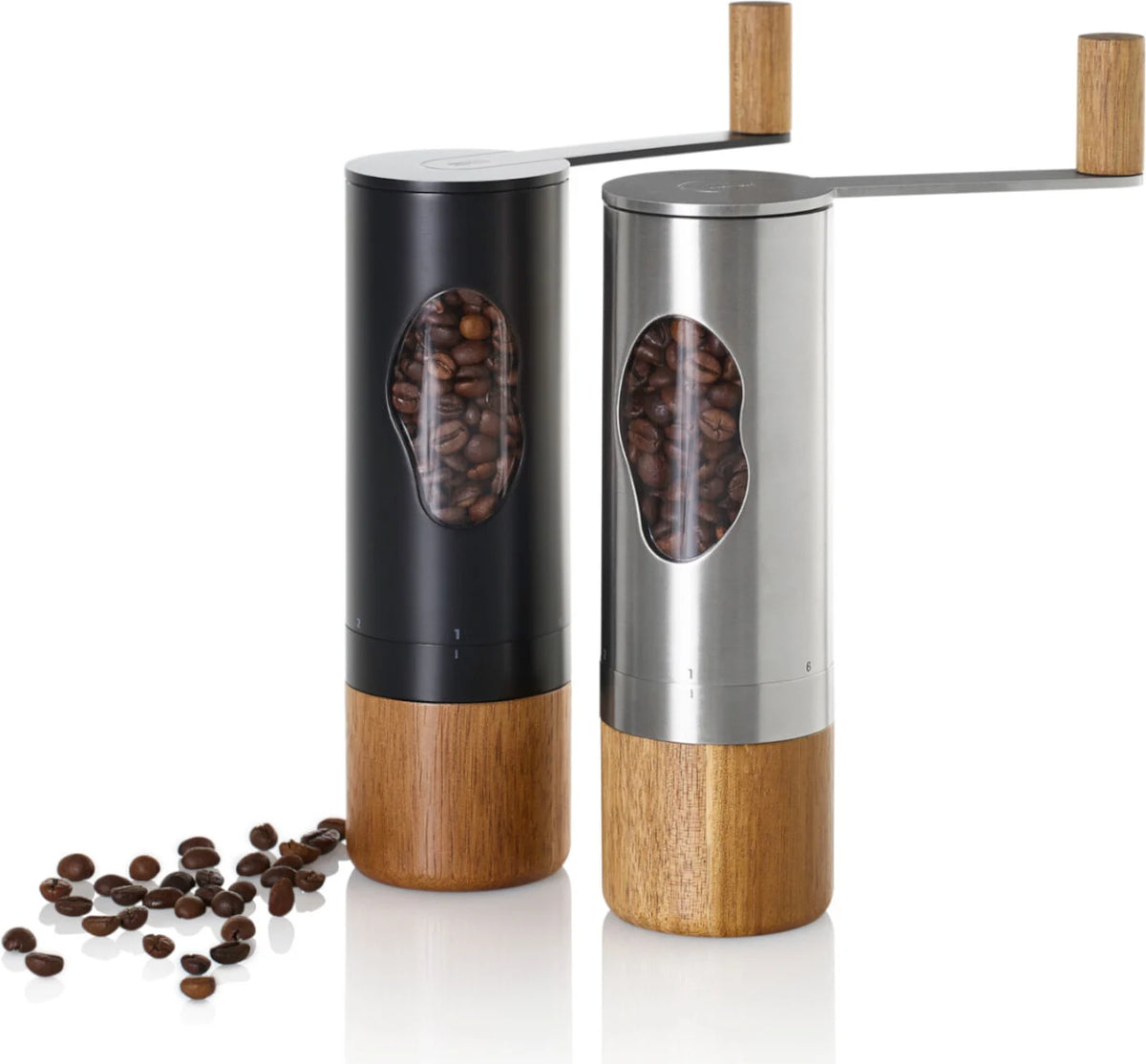 AdHoc Mrs Bean Manual Coffee Grinder – Acacia / Black Stainless Steel