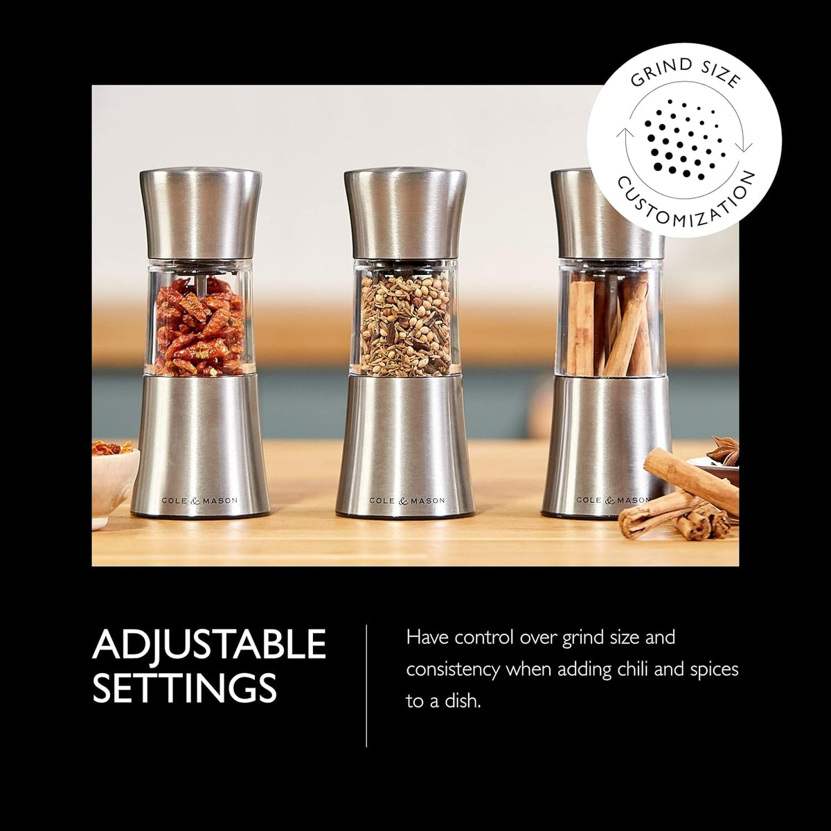Cole & Mason Stadhampton Chili & Spice Mill – 8" / 20 cm