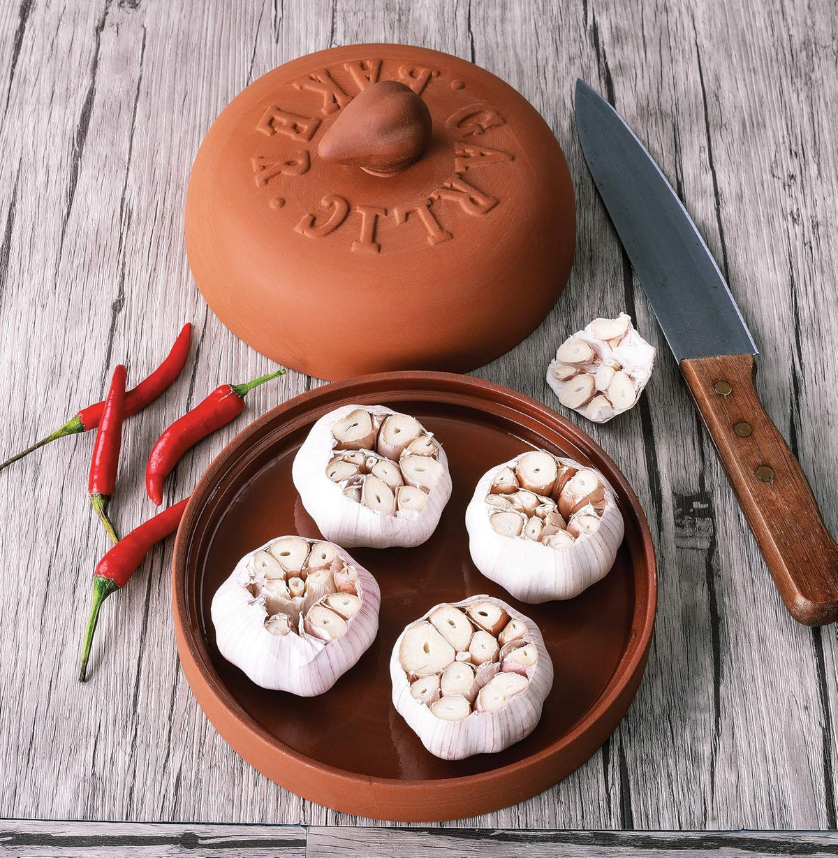 Fox Run 7" Terra Cotta Garlic Baker