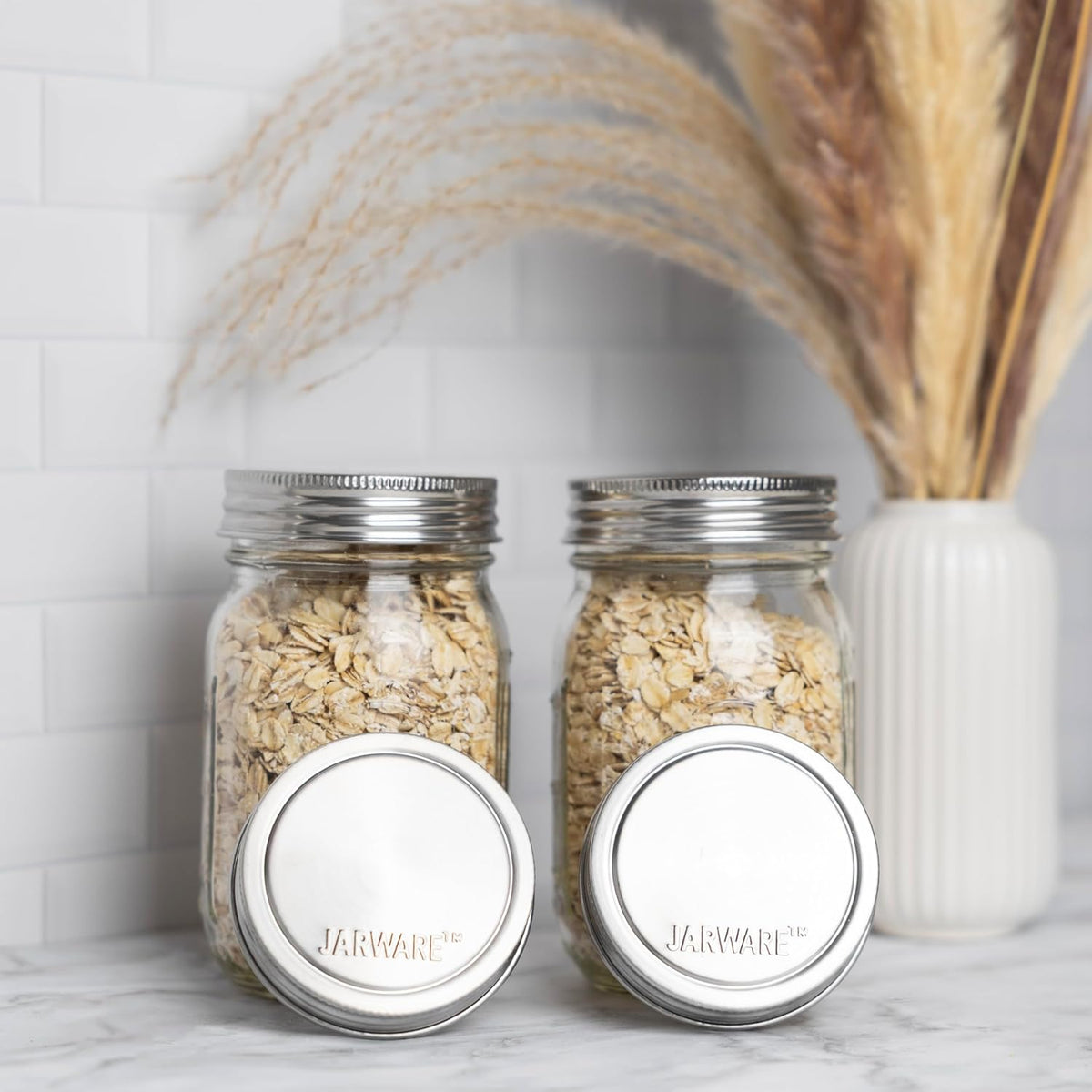 Jarware Stainless Steel Mason Jar Lids Set of 8