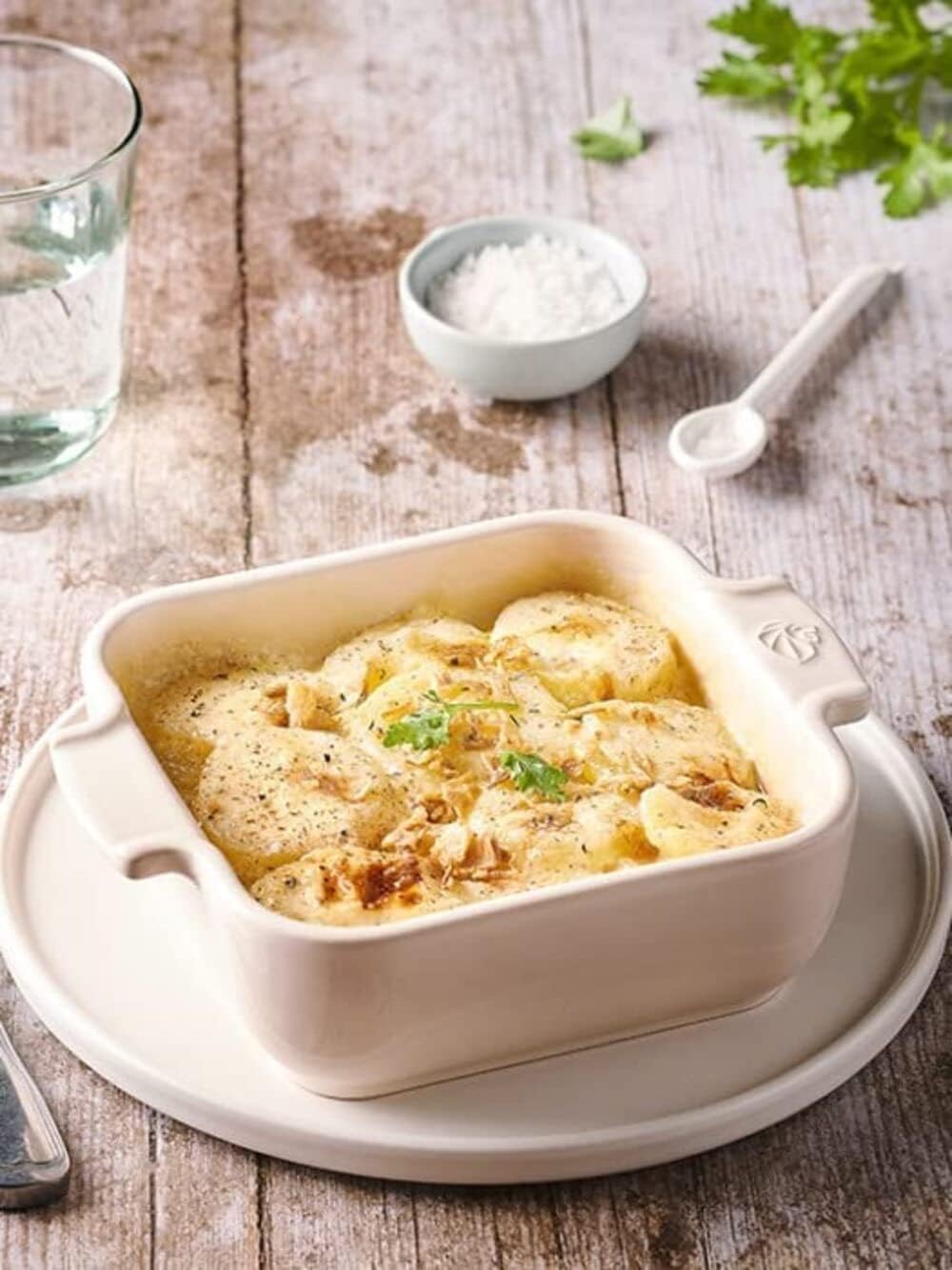 Peugeot Ceramic Baking Dish – Square – Ecru – 18 cm