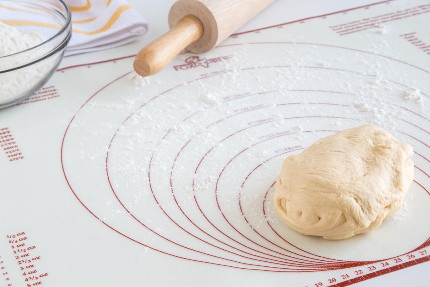 Fox Run 23.25" x 15.25" Silicone Baking Mat with Measurements