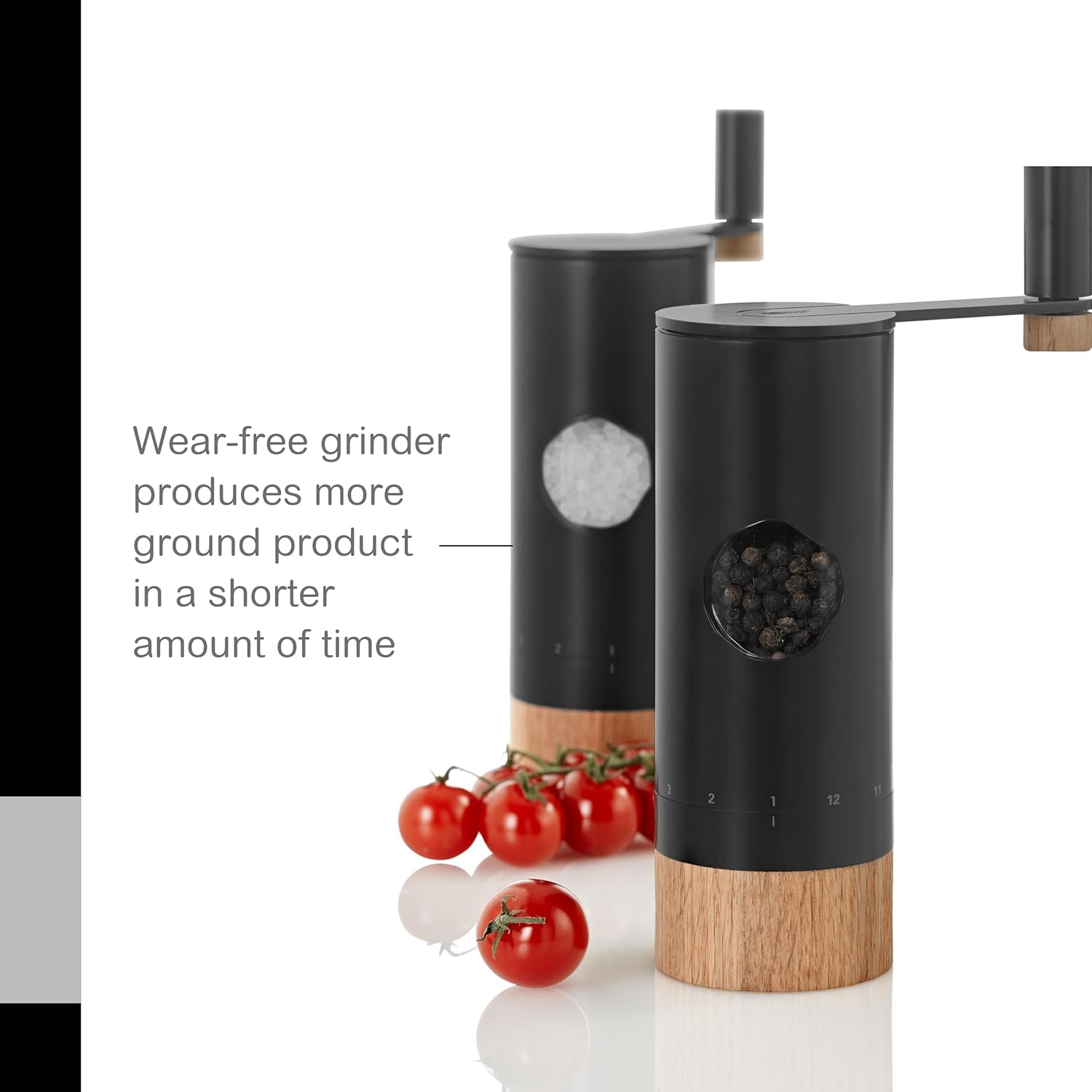 AdHoc PowerMill Stainless Steel Crank Handle Salt and Pepper Mill – 8" / 20 cm