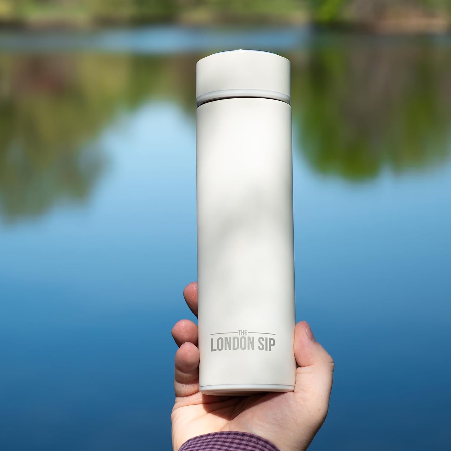 London Sip Tea Infuser Bottle – Pearl White – 16 oz