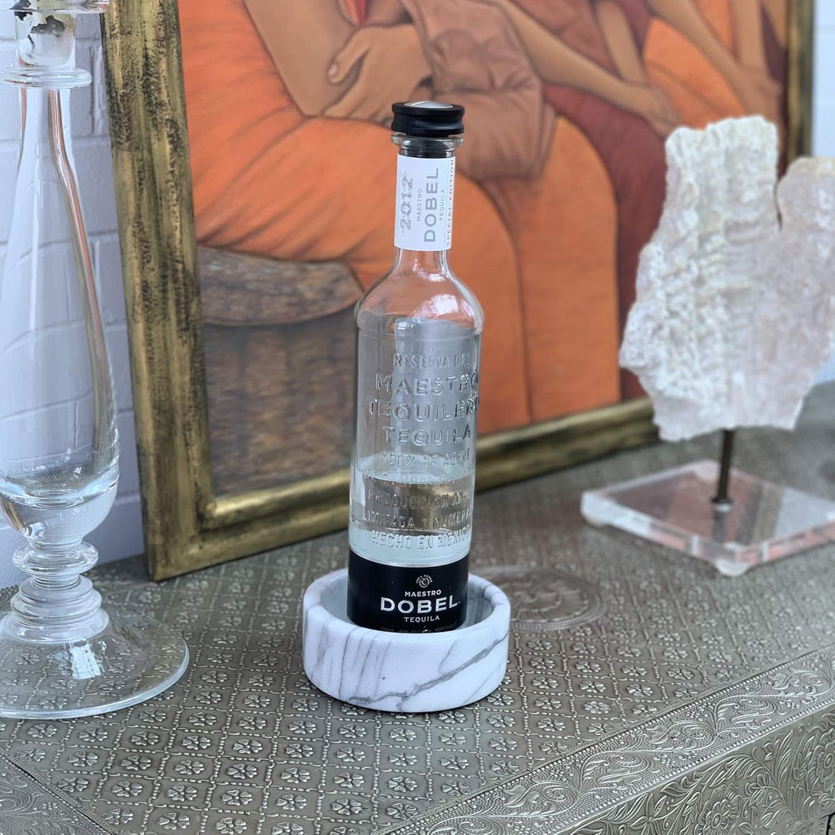 Fox Run White Marble Wine Stand