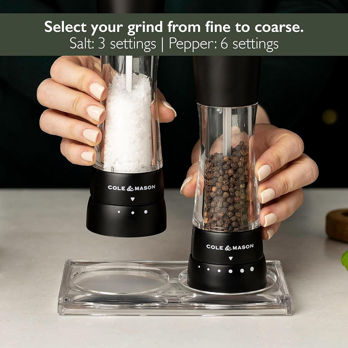 Cole & Mason Derwent Salt & Pepper Mill Gift Set – Matt Black
