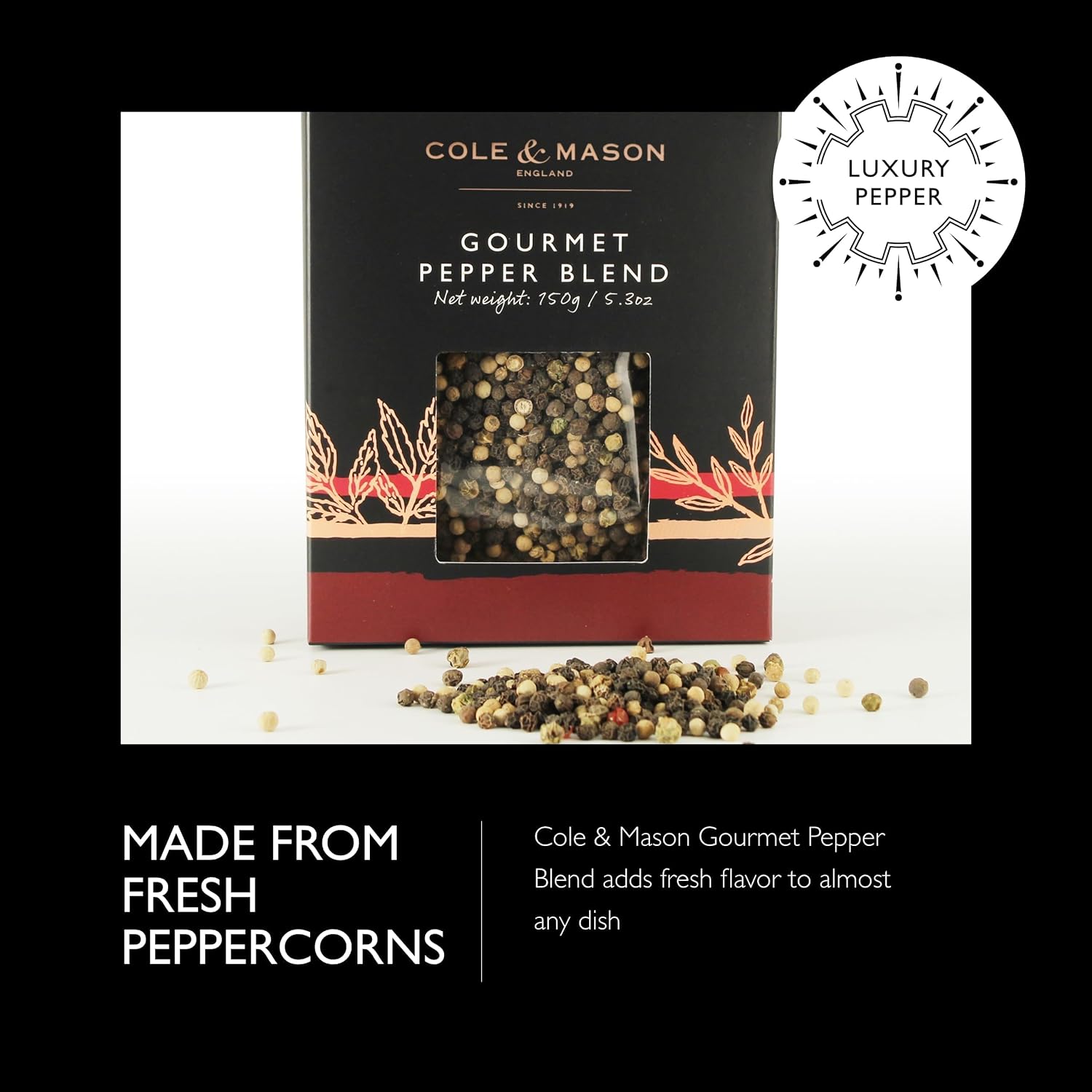 Cole & Mason Gourmet Peppercorn Refill 5.3oz