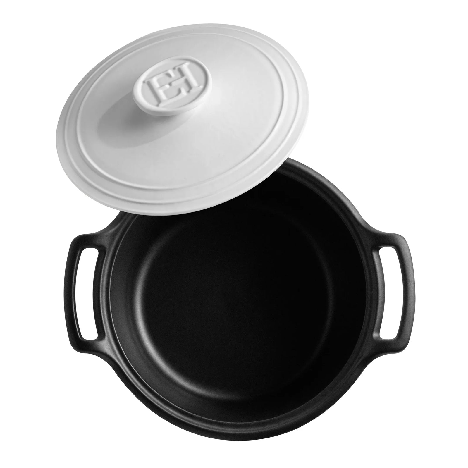 Emile Henry Sublime+ Round Casserole – Slate and White – 5.5 L