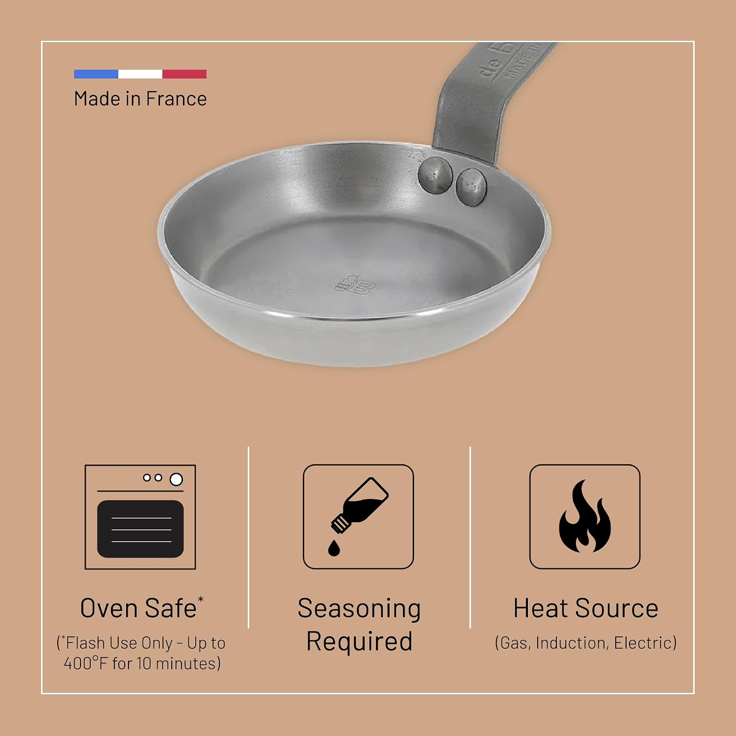 De Buyer Mineral B Element Steel Blinis Pan – 12 cm