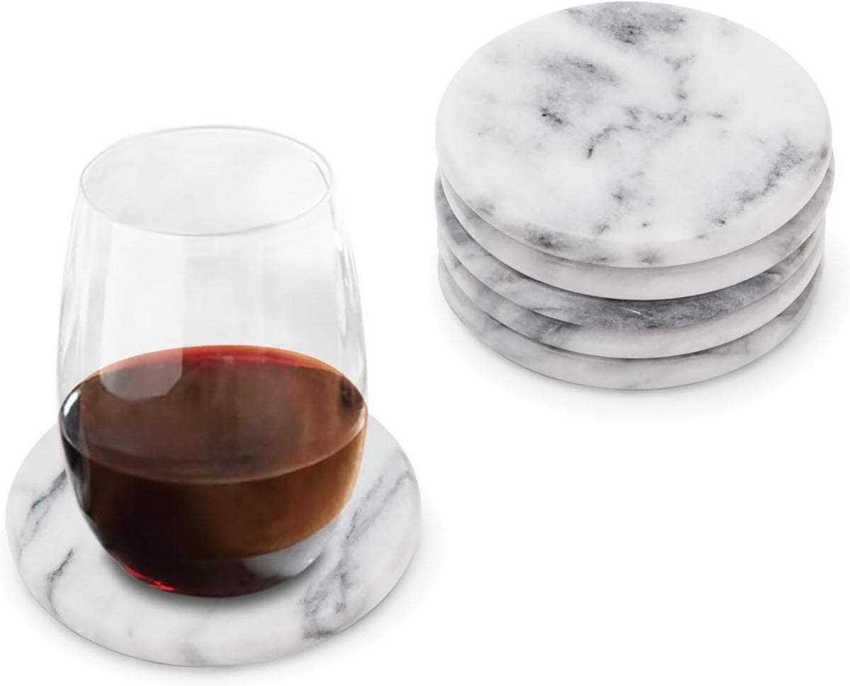 Fox Run White Marble Coaster Set of 6