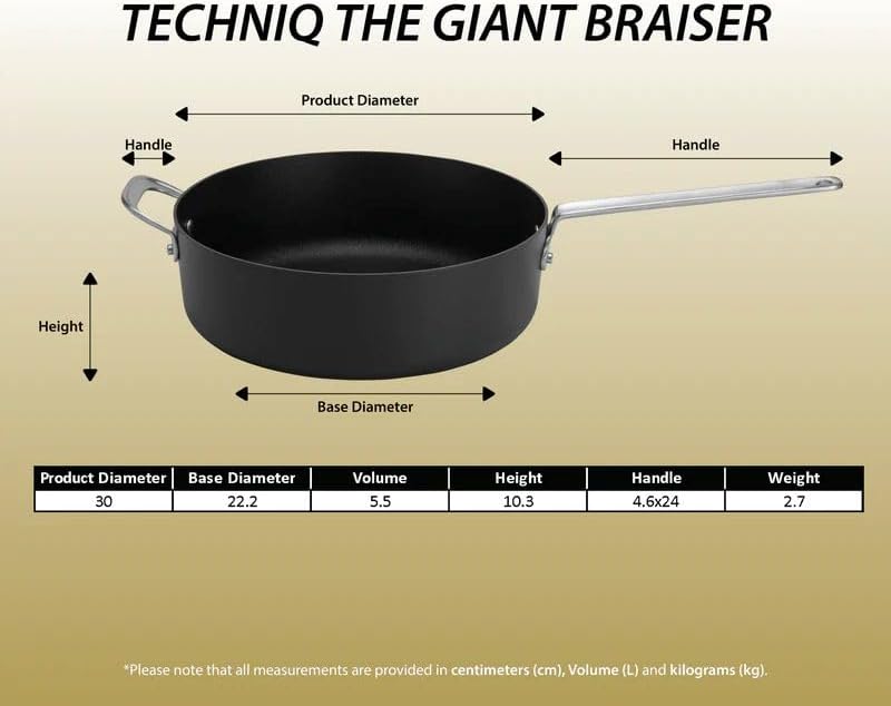 Scanpan TechnIQ Giant Braiser Sauté Pan – 30 cm / 5.5 L