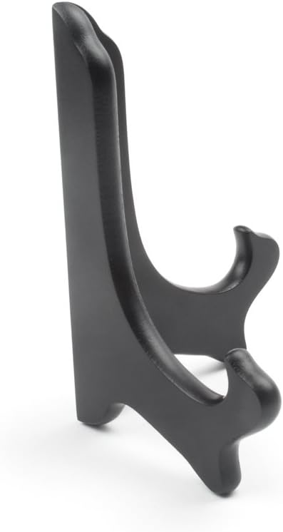 Fox Run 6" Black Plate Stand, Wood