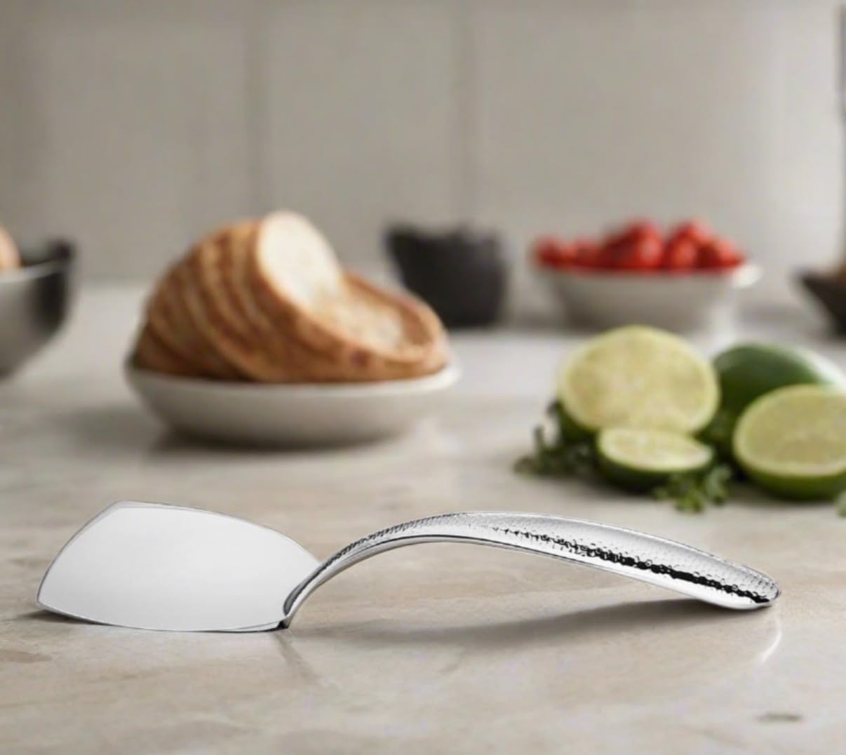 Cuisinox Stainless Steel Spatula with Hand Hammered Handle – 36cm by Kitchen Niche