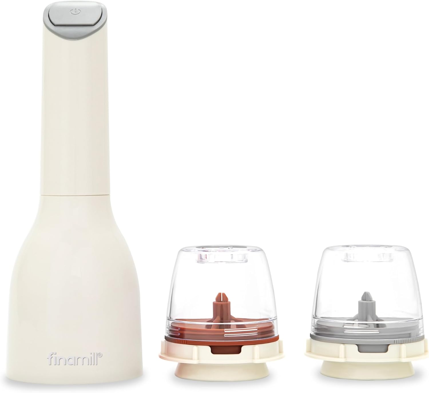 FinaMill Electric Pepper & Spice Grinder with 2 Pods – Soft Cream