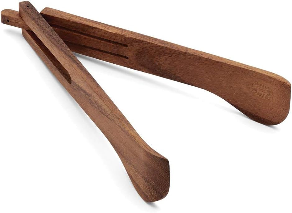 Ironwood Acacia Wood Spring Salad Serving Tongs