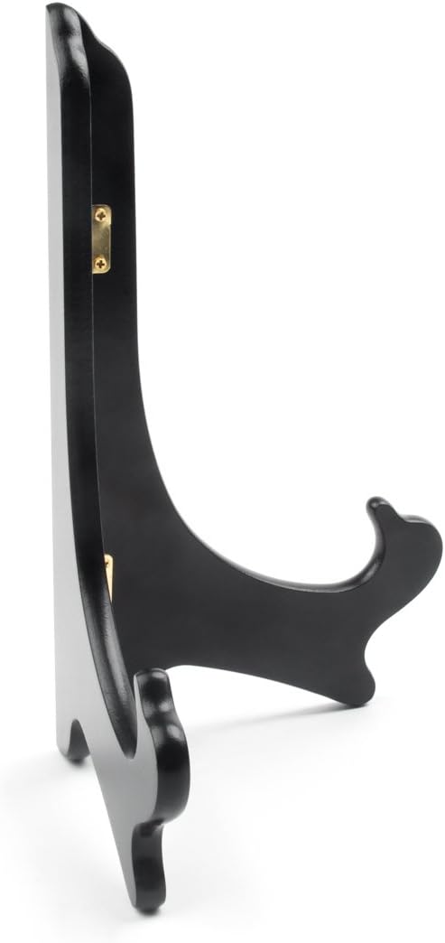 Fox Run 10" Black Plate Stand, Wood