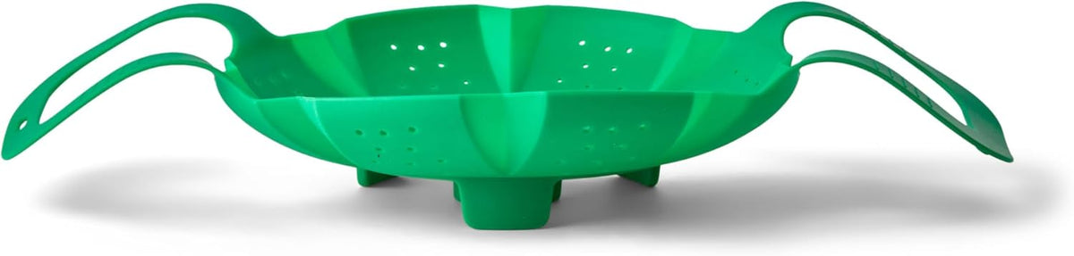 Cuisipro Silicone Vegetable Steamer – 16" x 9" x 3" / 41.7 x 23 x 7.5 cm – Green Cuisipro by Kitchen Niche
