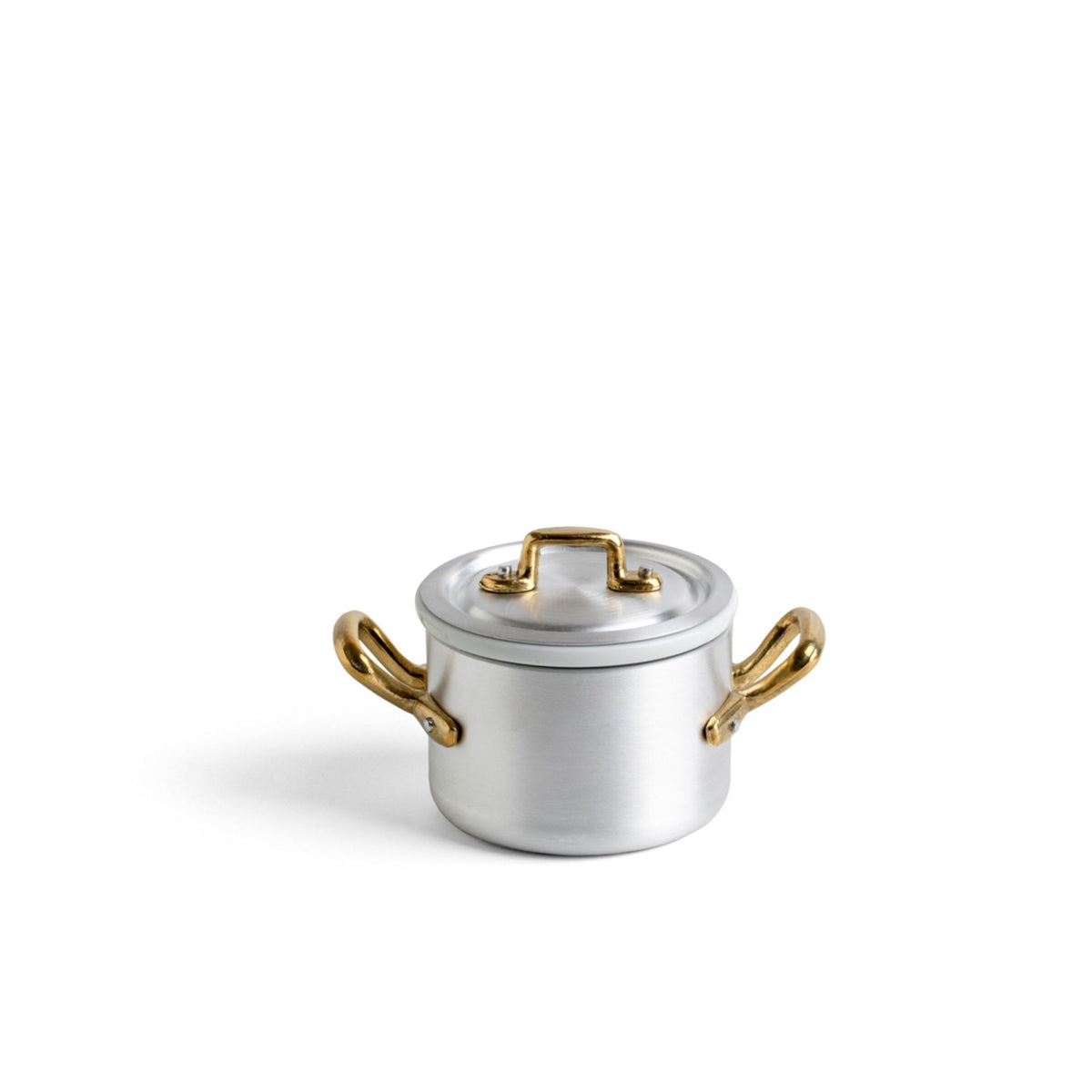 Marcato Mini Premium 2-Handle Pot Set with Porcelain Insert &amp; Lid - 10 cm