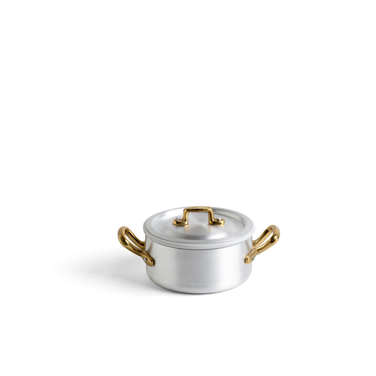 Marcato Mini Premium 2-Handle Casserole Set with Porcelain Insert &amp; Lid - 12 cm