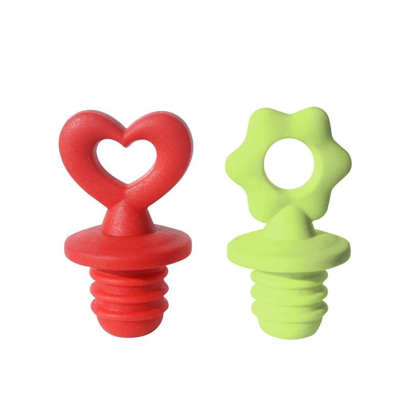 Oggi Set of 2 Stoppers – Heart and Daisy