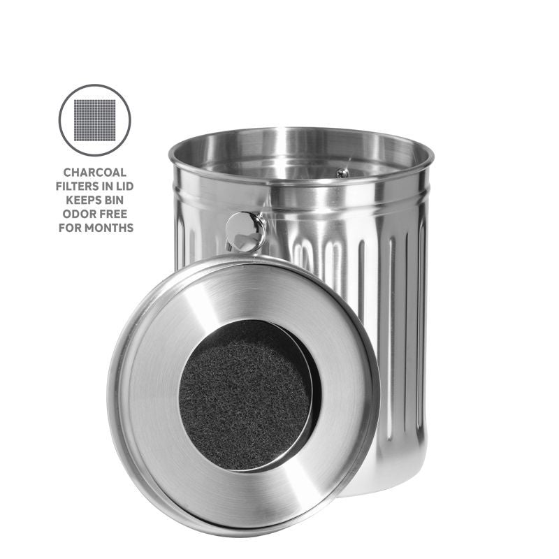 Oggi Stainless Steel Compost Pail – 3.8 L