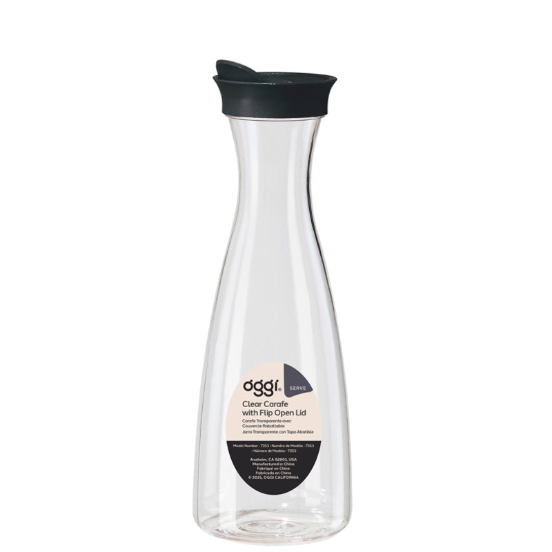 Oggi Beverage Carafe 1.6L - Clear/Black