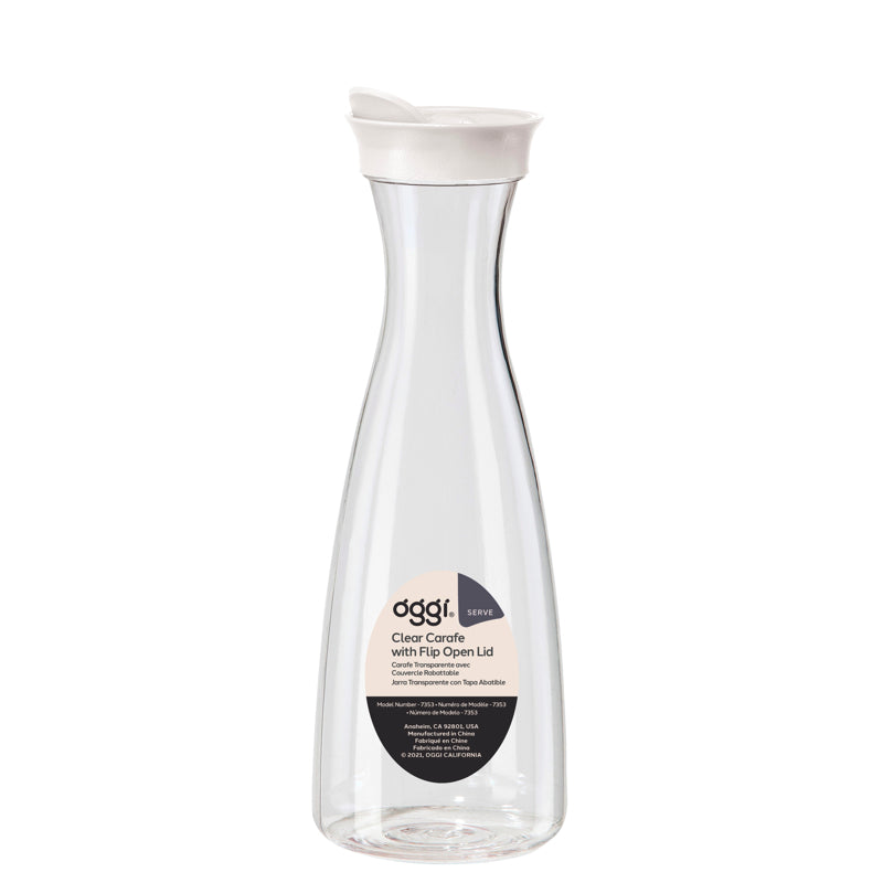 Oggi Beverage Carafe 1.6L - Clear/White