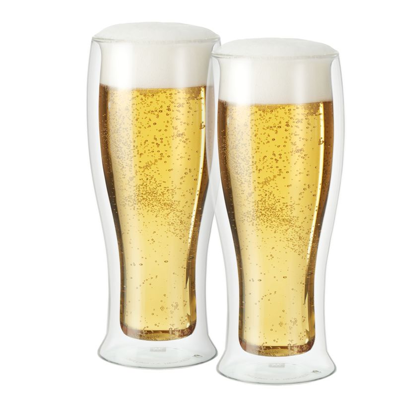 Oggi Set of 2 Double-Wall Beer Glasses – 14 oz