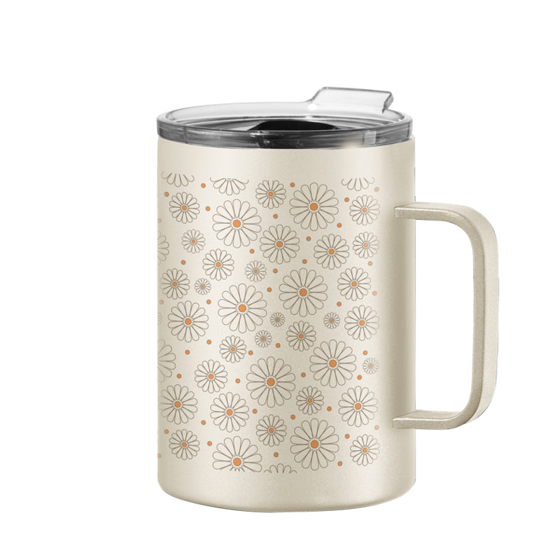 Oggi Daisy Thermomug Insulated Double Walled Mug with Lid