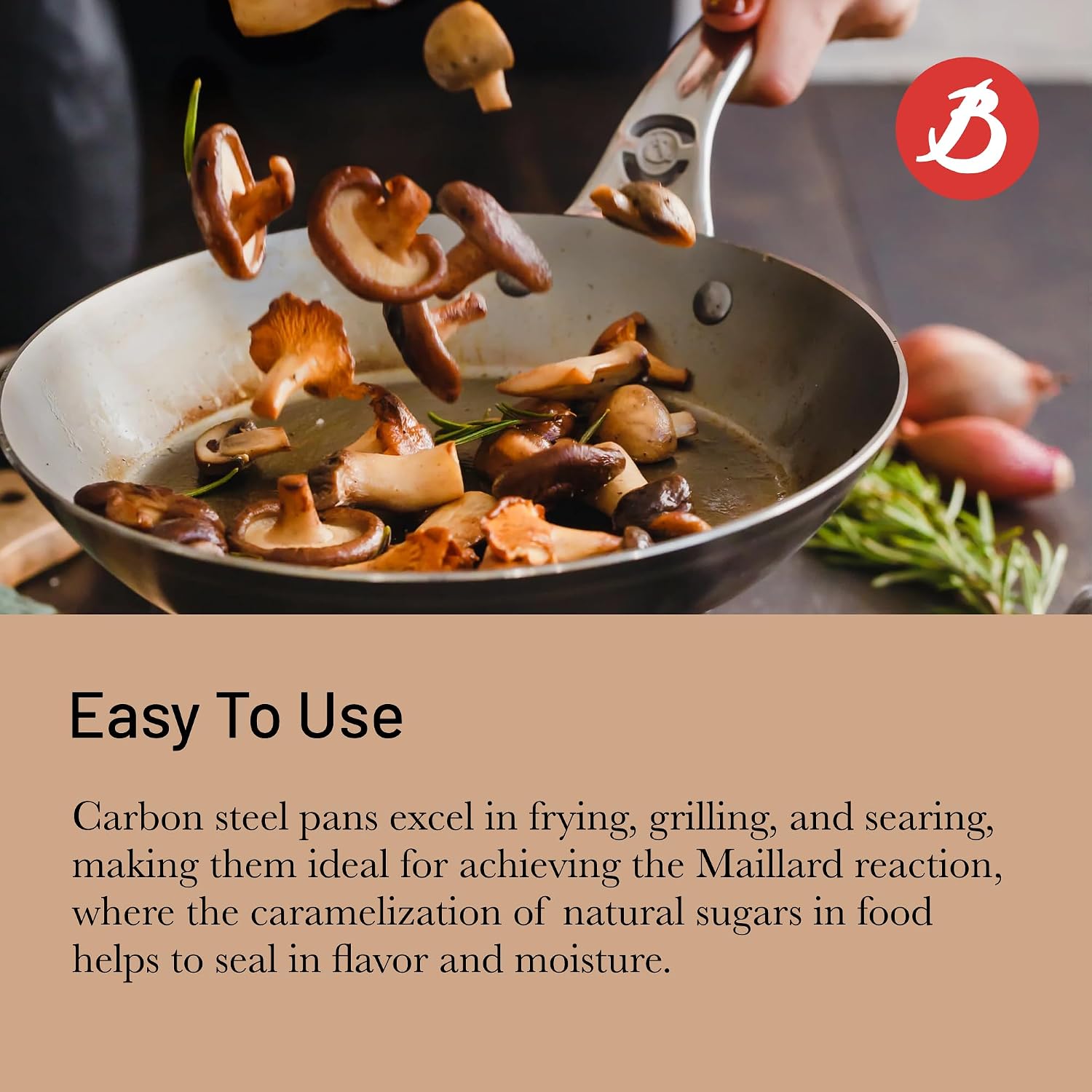 De Buyer Mineral B Pro Steel Fry Pan – 32 cm