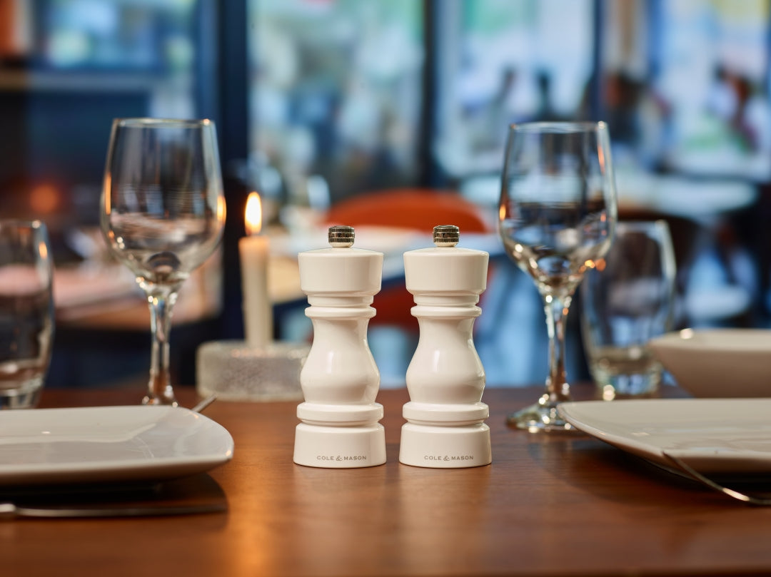 Cole & Mason London Salt & Pepper Mill Gift Set – White Acrylic