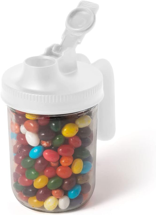 Jarware White Spout Lid Set with Handles