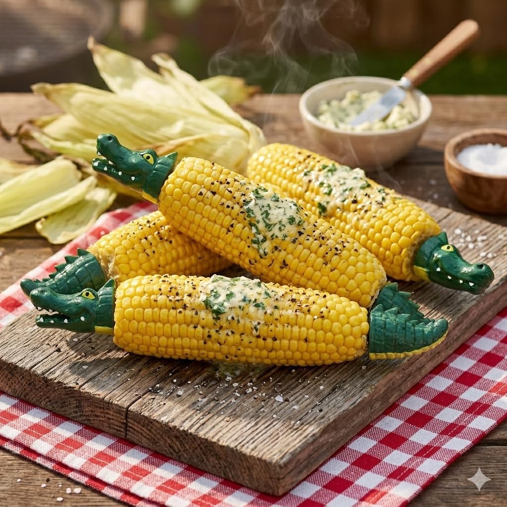 Outset Crocodile Corn Holders Set of 8