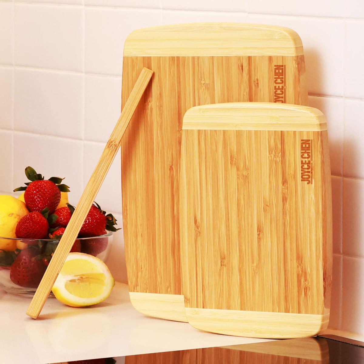 Joyce Chen Medium Burnished Bamboo Cutting Board – 8 x 12"
