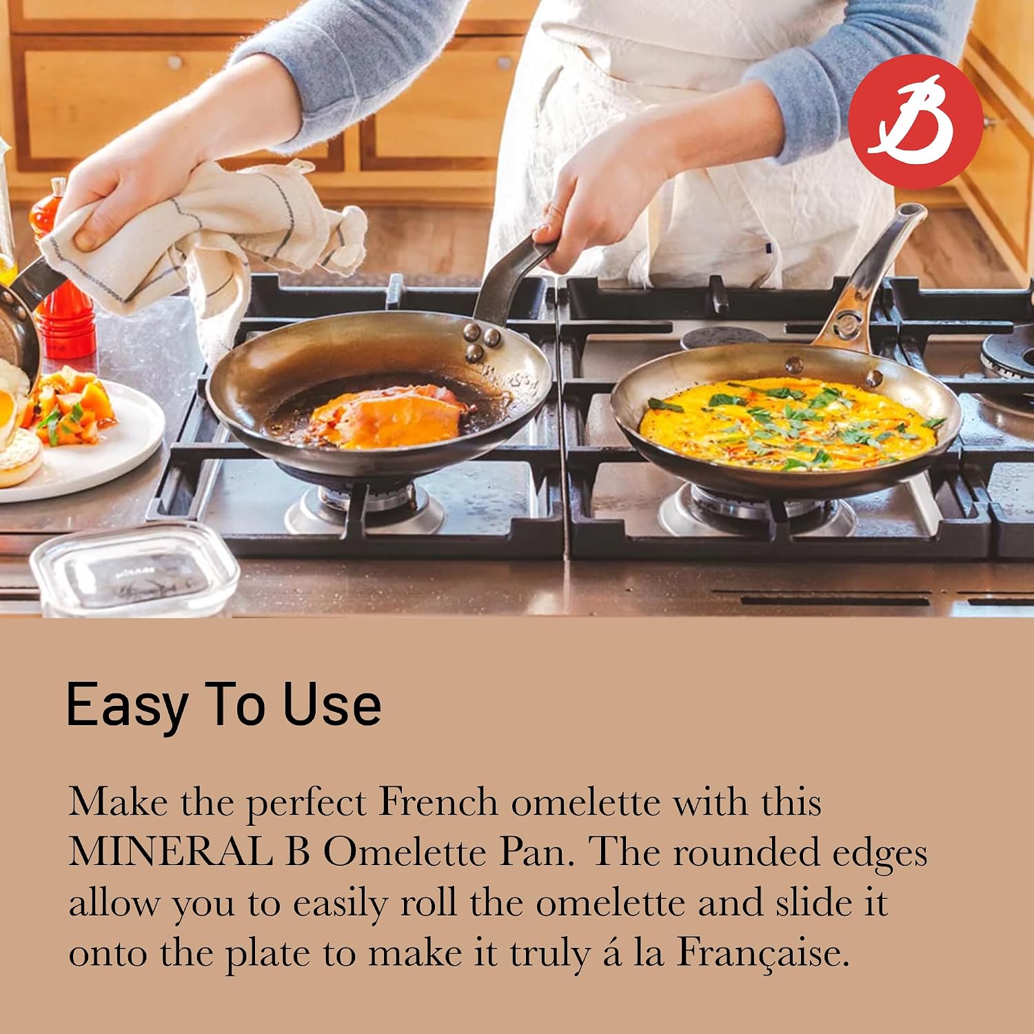 De Buyer Mineral B Element Omelette Fry Pan – 24 cm