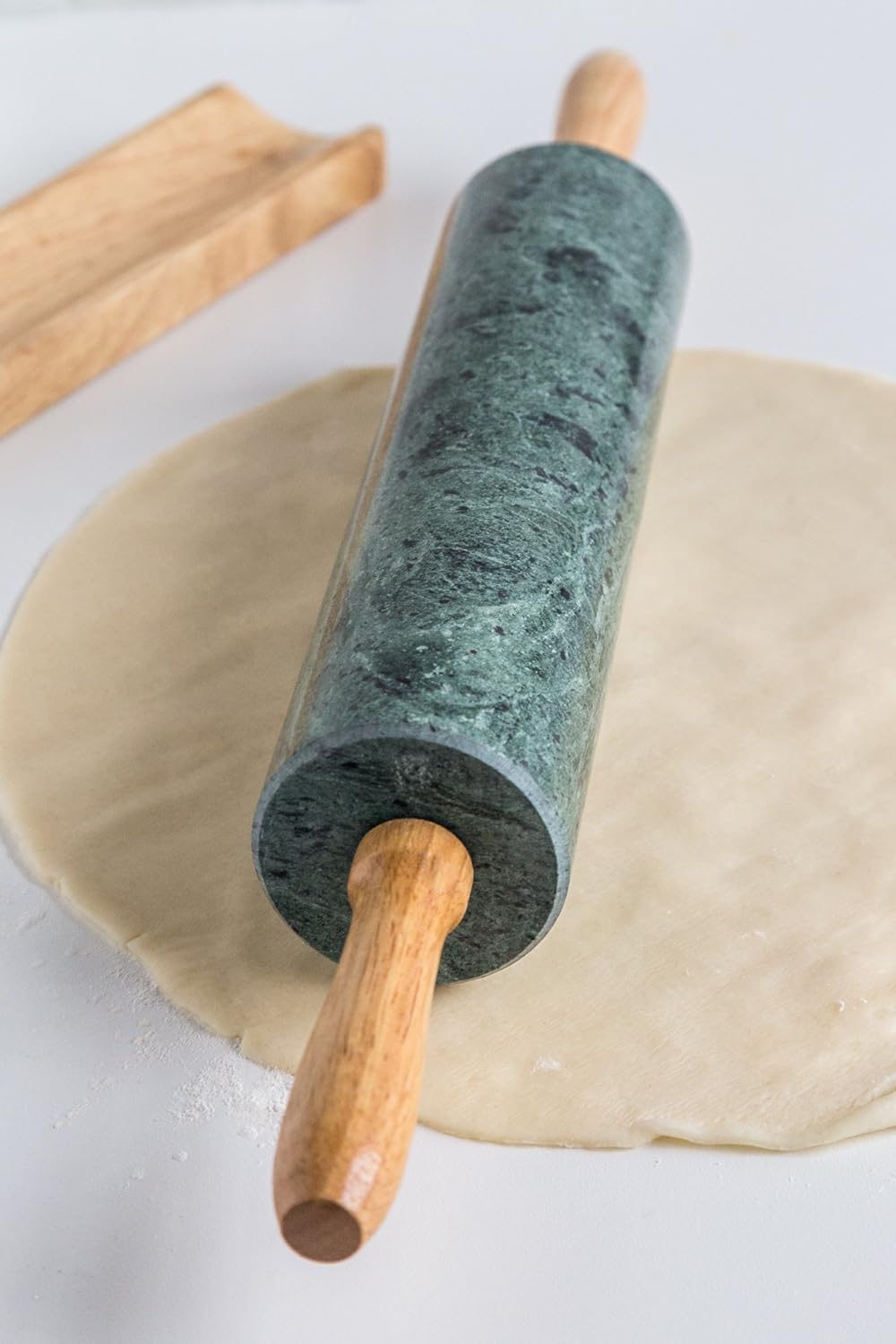 Fox Run Green Marble Rolling Pin 10"