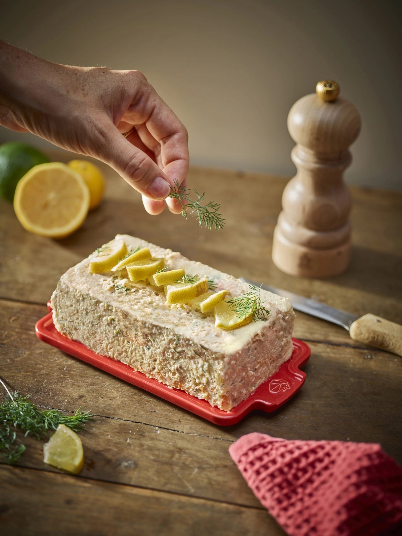 Peugeot Ceramic Terrine Dish & Press – Red – 21 cm