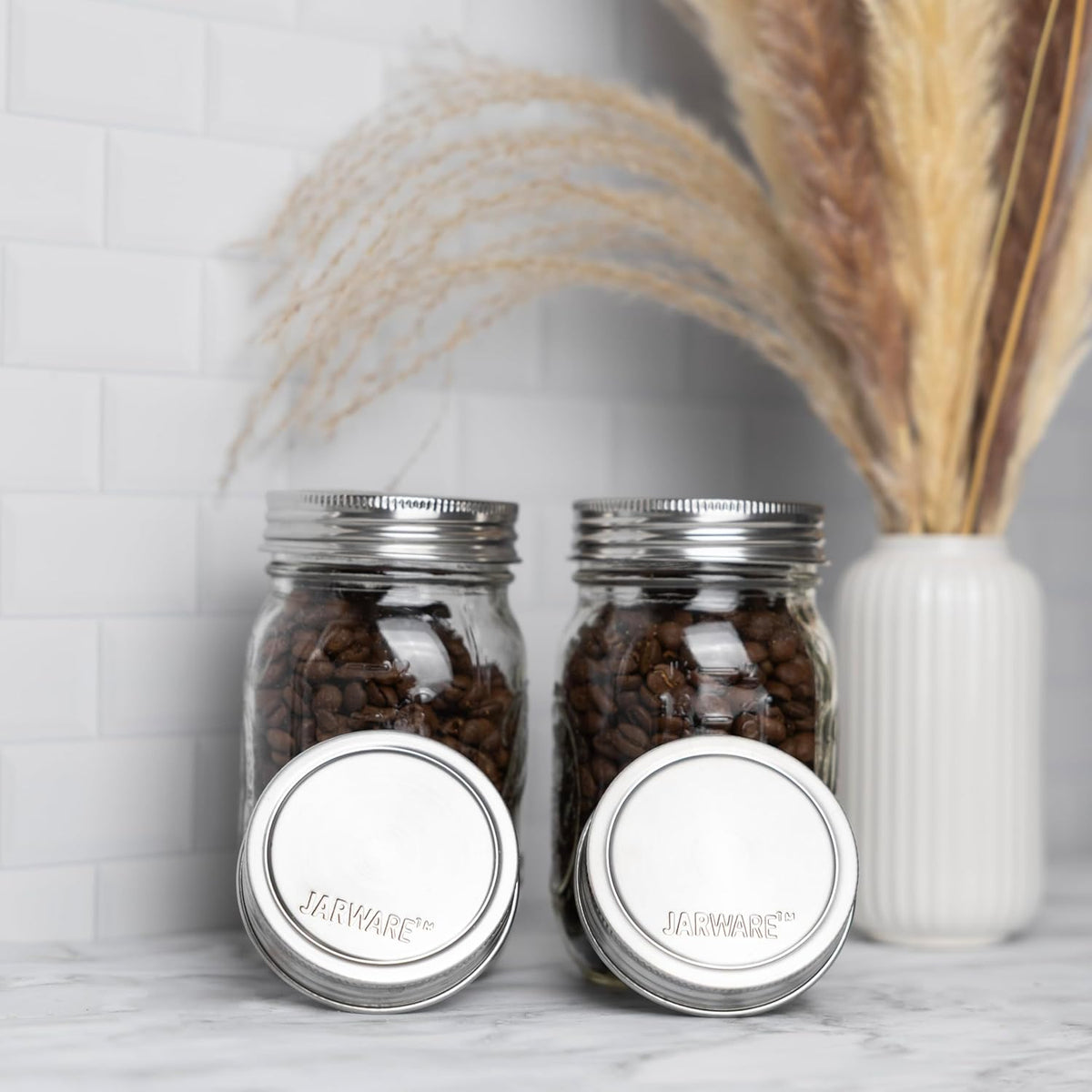 Jarware Stainless Steel Mason Jar Lids Set of 8