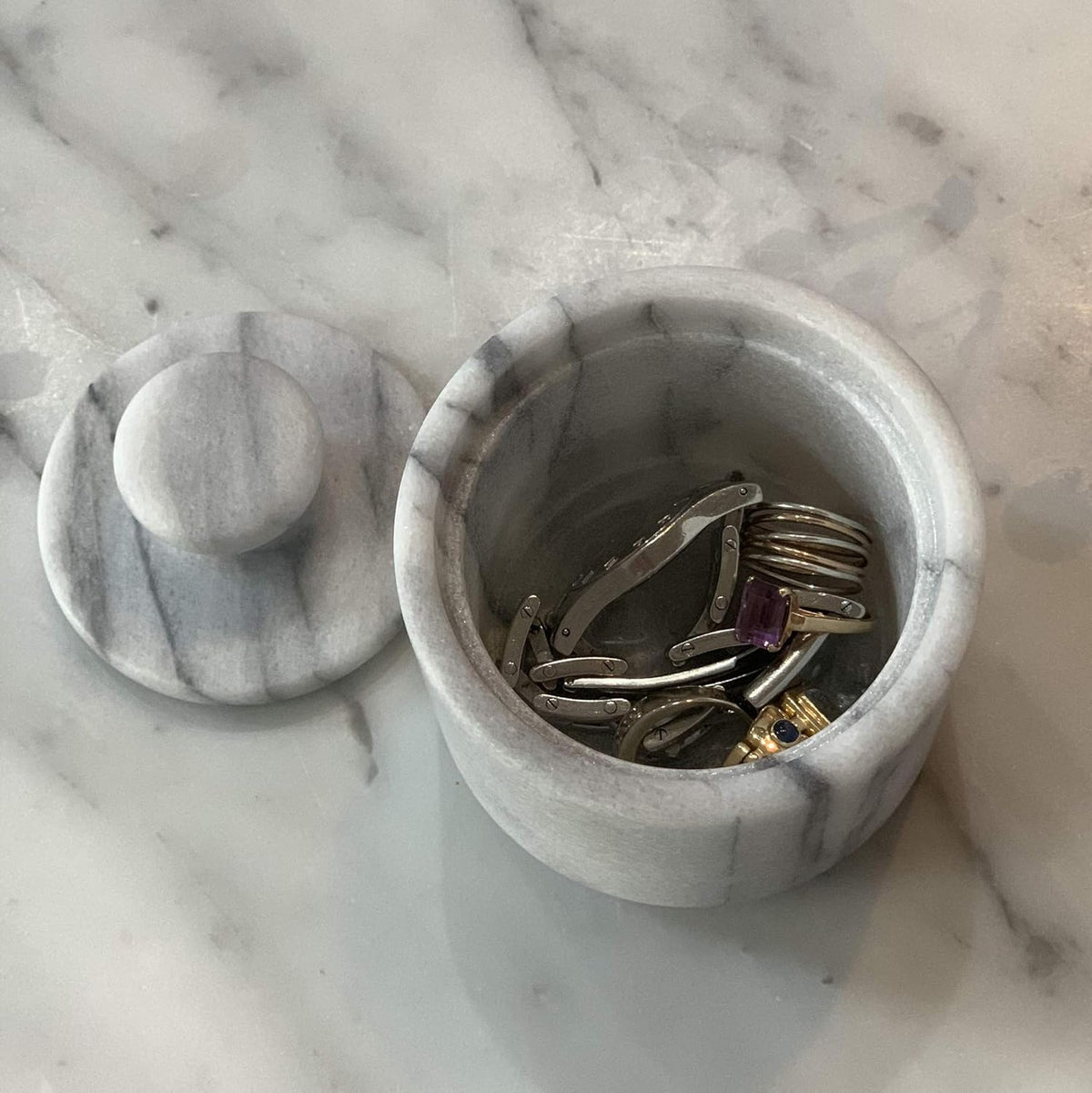 Fox Run White Marble Salt Cellar