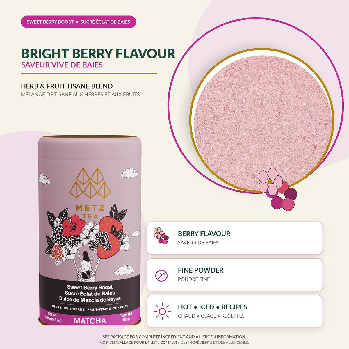 Metropolitan Tea Sweet Matcha Berry Boost Herbal Tea