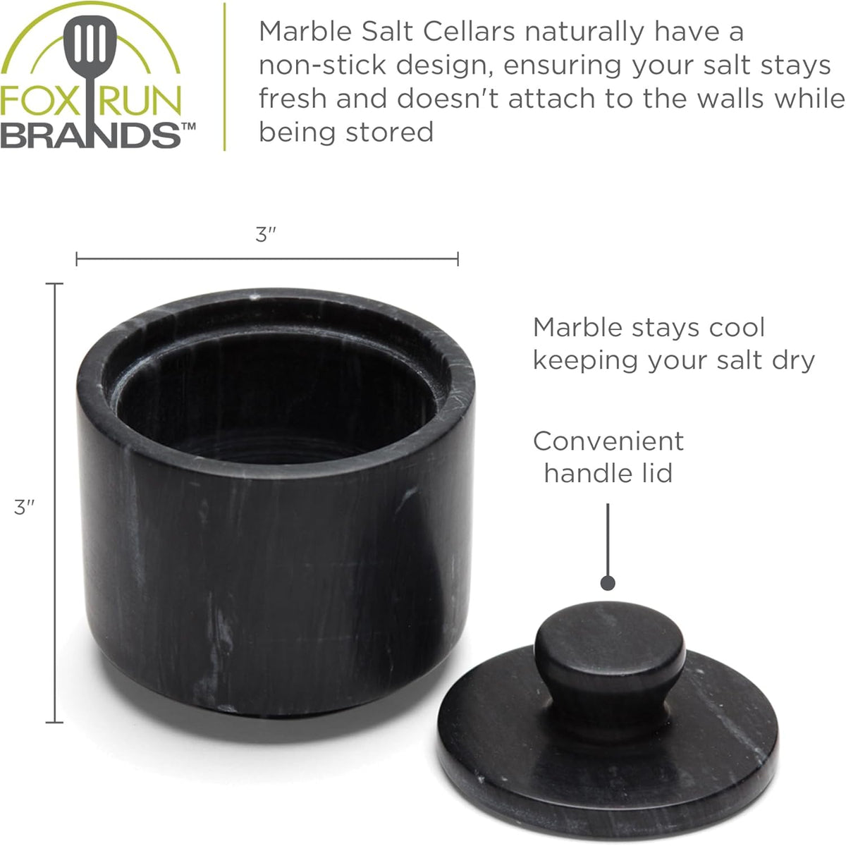 Fox Run Black Marble Salt Cellar