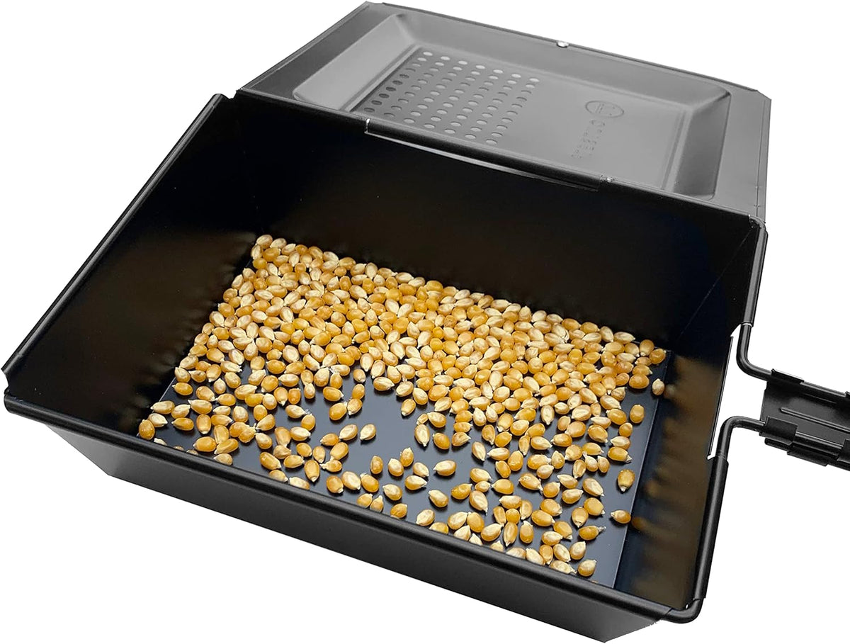 Outset Grill Popcorn Popper Tray – BBQ Popcorn Maker with Lid