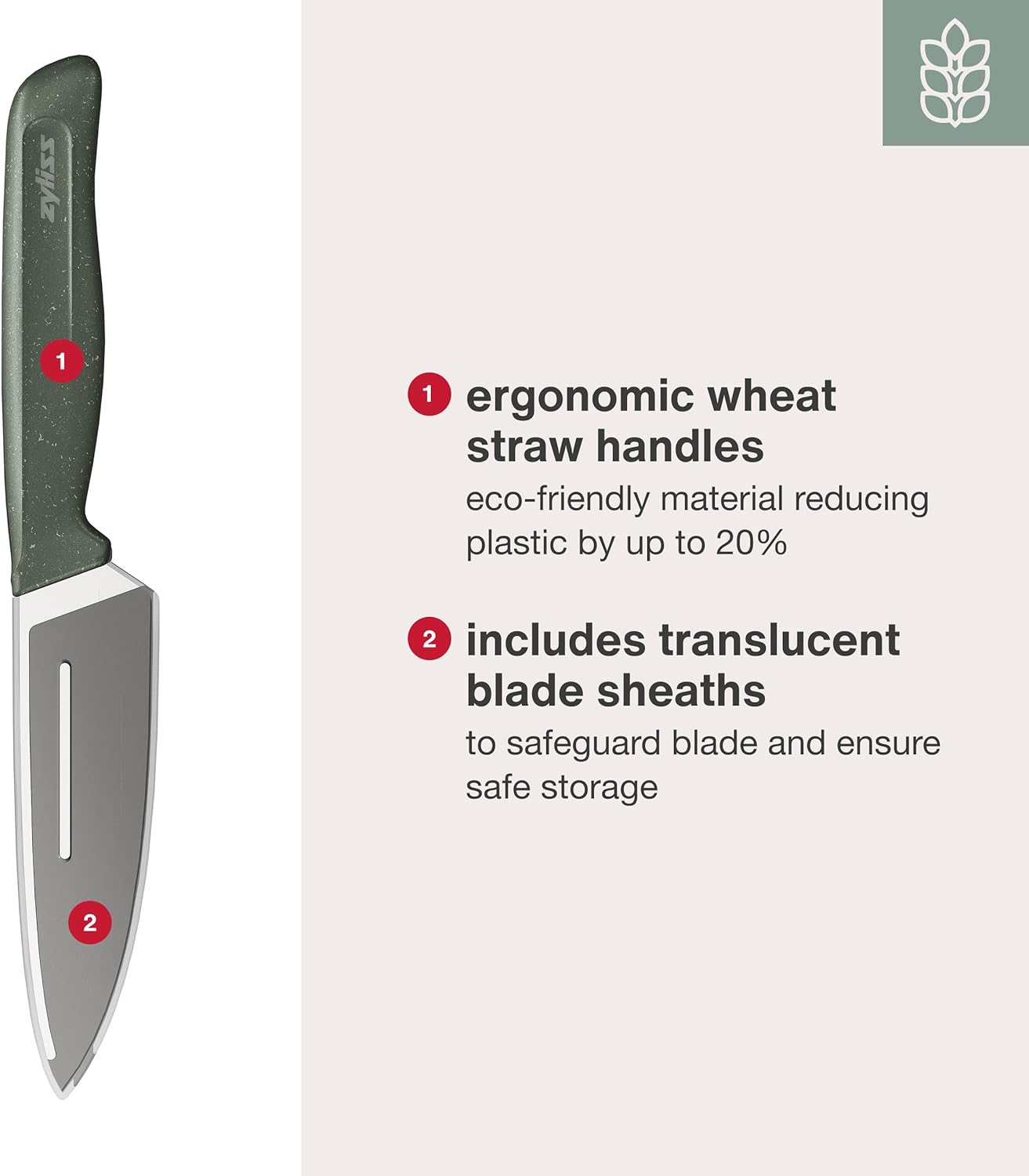 Zyliss 3 Pc Knife Set – Chef, Paring & Serrated Paring