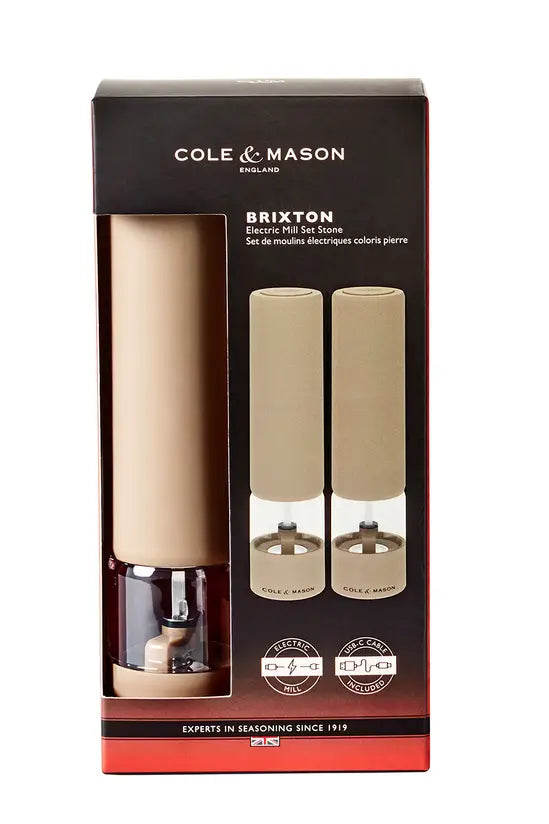 Cole & Mason Brixton USB Electronic Mill Gift Set – Stone