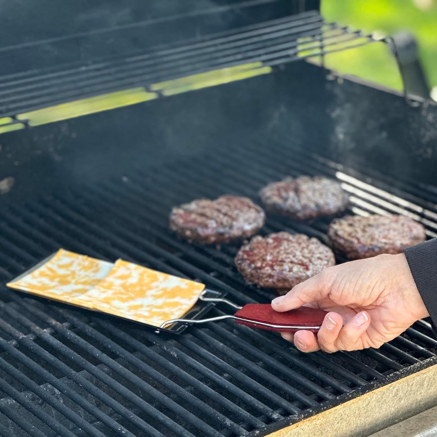 Outset BBQ Cheese Melt / Raclette Pan with Scraper