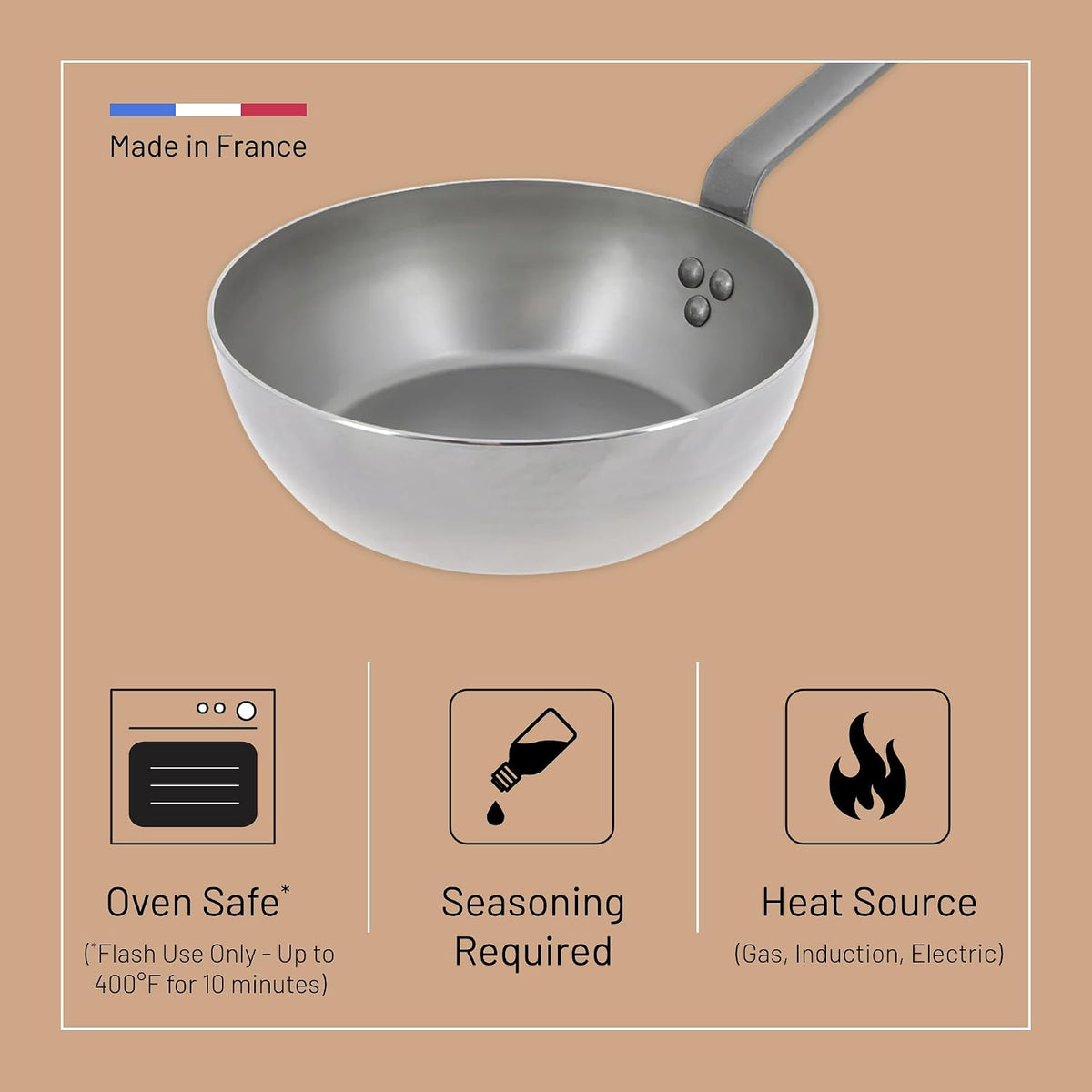 De Buyer Mineral B Element Country Frypan – 32 cm