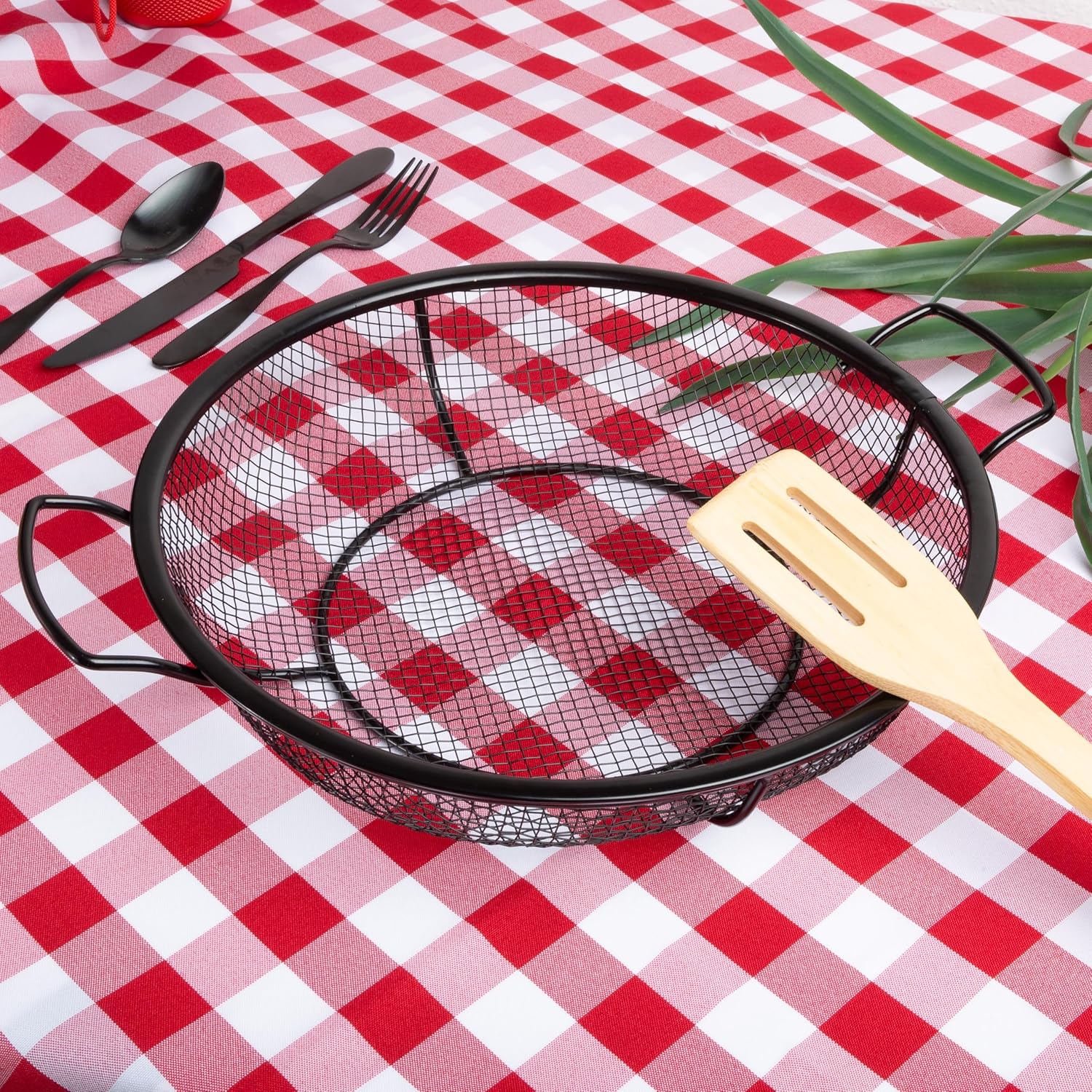 Outset Non-Stick Round Shallow Grill Basket