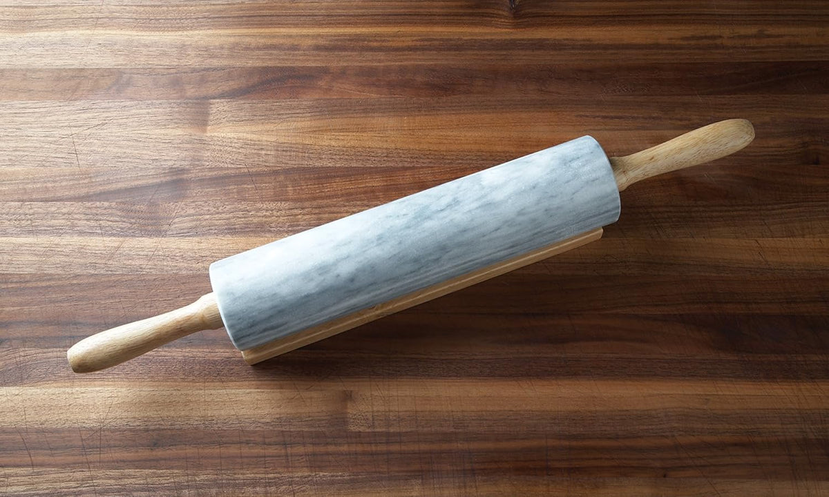 Fox Run White Marble Rolling Pin 10"