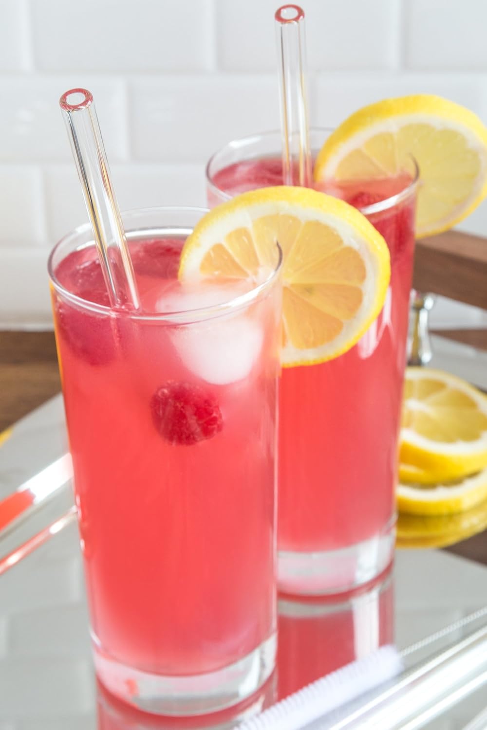 Outset Set of 4 Straight Glass Straws with Brush